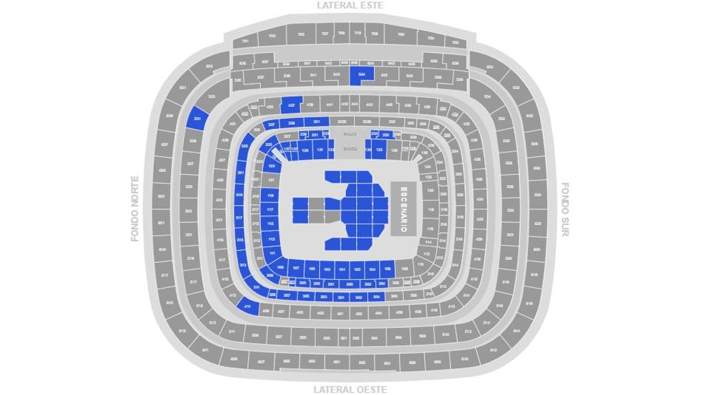 El plano del Santiago Bernabéu para el concierto de Luis Miguel
