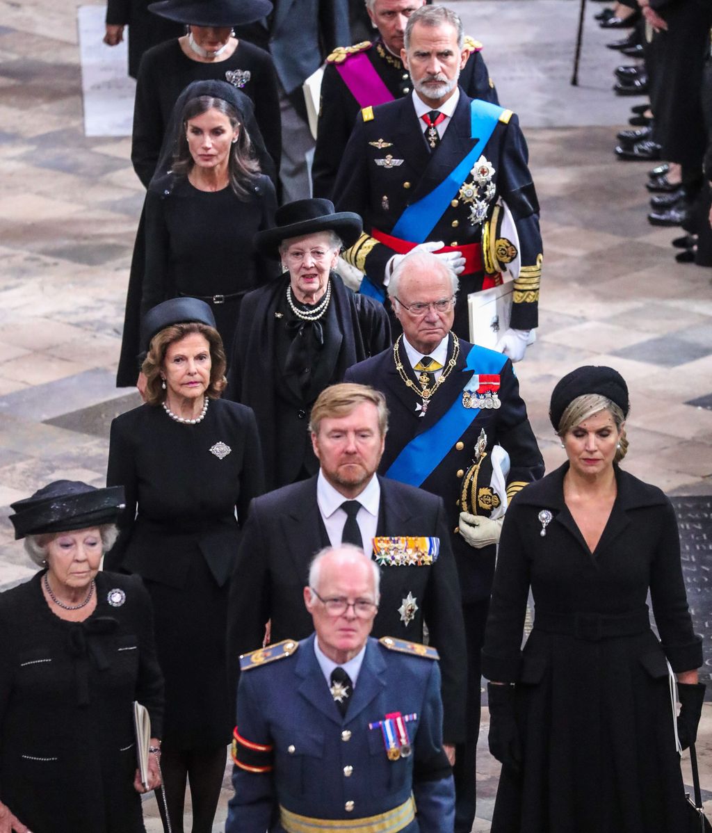 La última vez que coincidieron con la reina Margarita fue en el funeral de Isabel II de Inglaterra