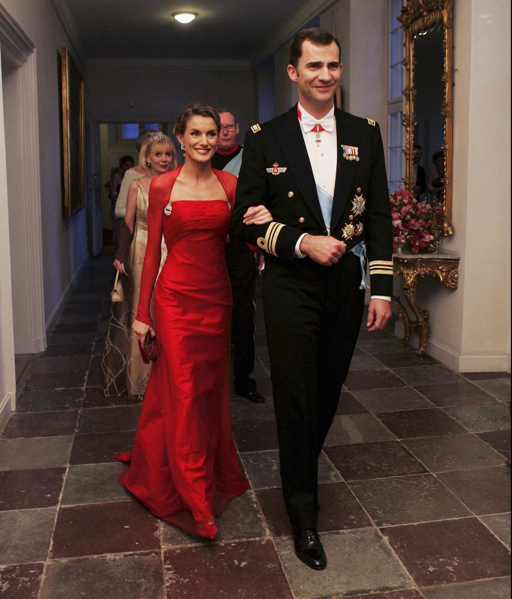 Los entonces príncipes de Asturias, a su llegada a la cena de gala