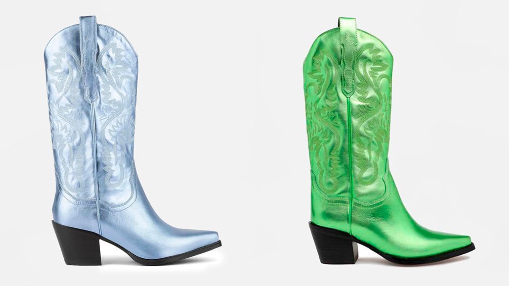 Botas cowboy metalizadas de Jeffrey Campbell