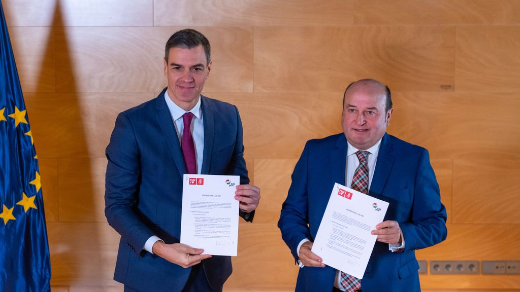 El partido socialista y nacionalistas vascos firman hoy el acuerdo para investir a Sánchez