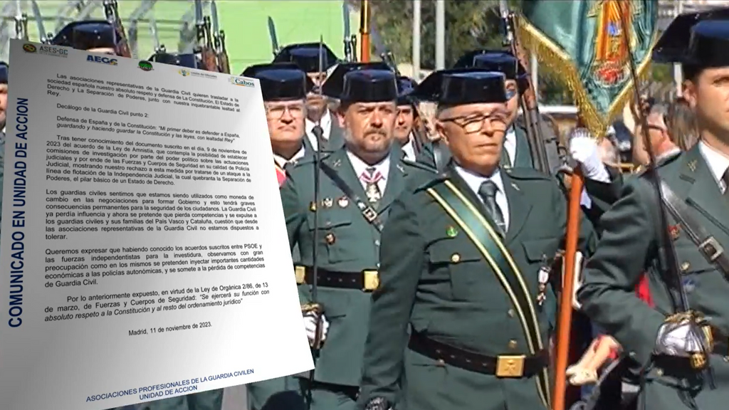Asociaciones de Guardias civiles censuran la amnistía y garantizan que cumplirán la Constitución