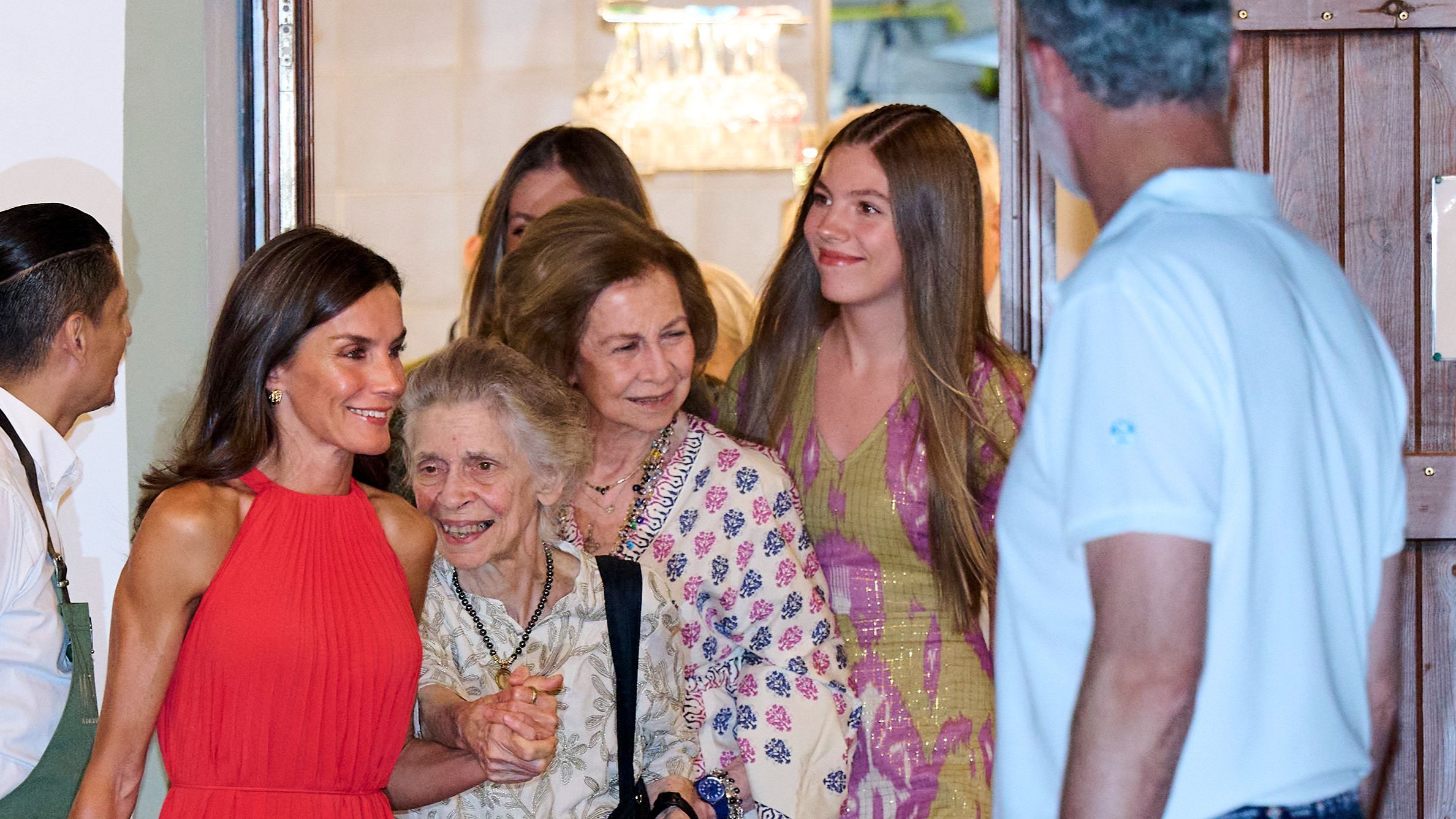Irene de Grecia, junto a la reina Letizia y la Familia Real