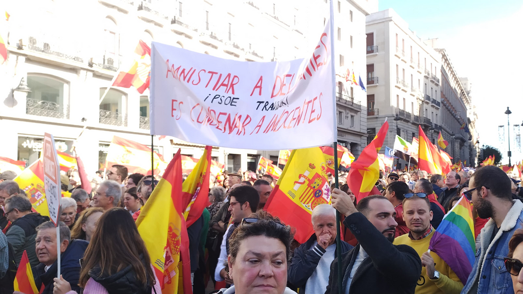Numerosas personas se concentran en las capitales de provincia de España en contra de la amnistía