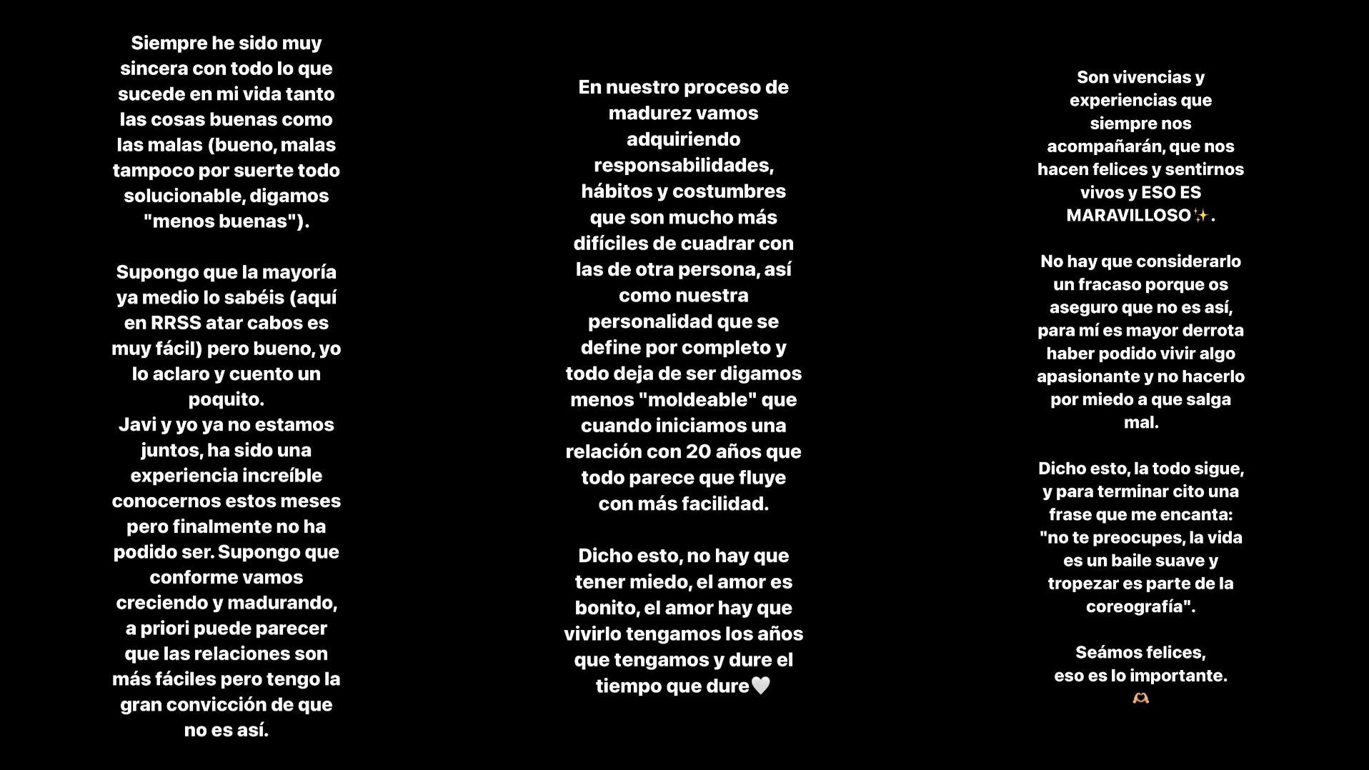 Rocío Osorno confirma su ruptura con Javier Lorenzana.