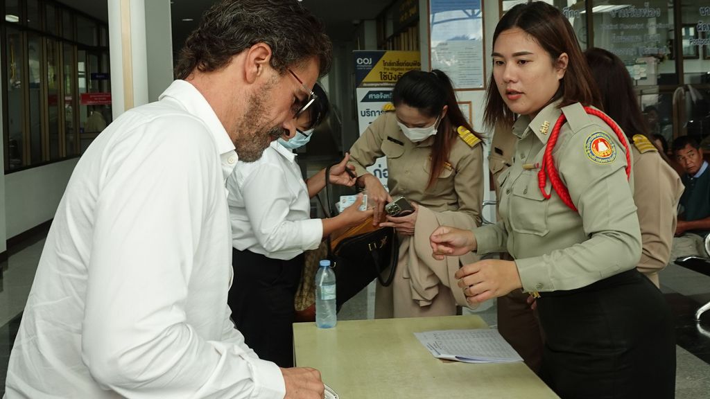 Rodolfo Sancho, en el registro de entrada del Tribunal de Samuy