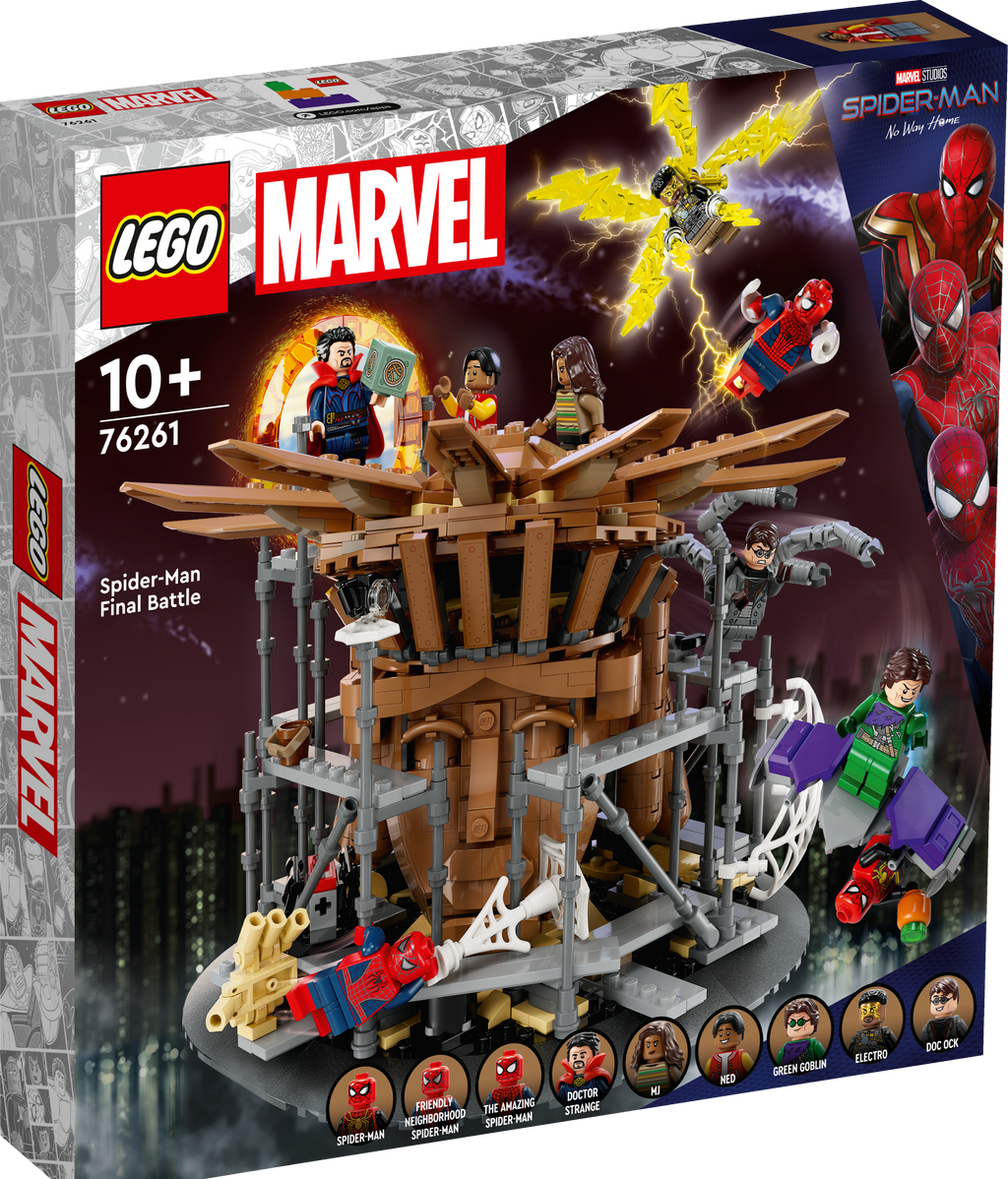 El kit de batalla final de Spiderman contiene nueve minifiguras y un escenario 360º ¡Qué guay!