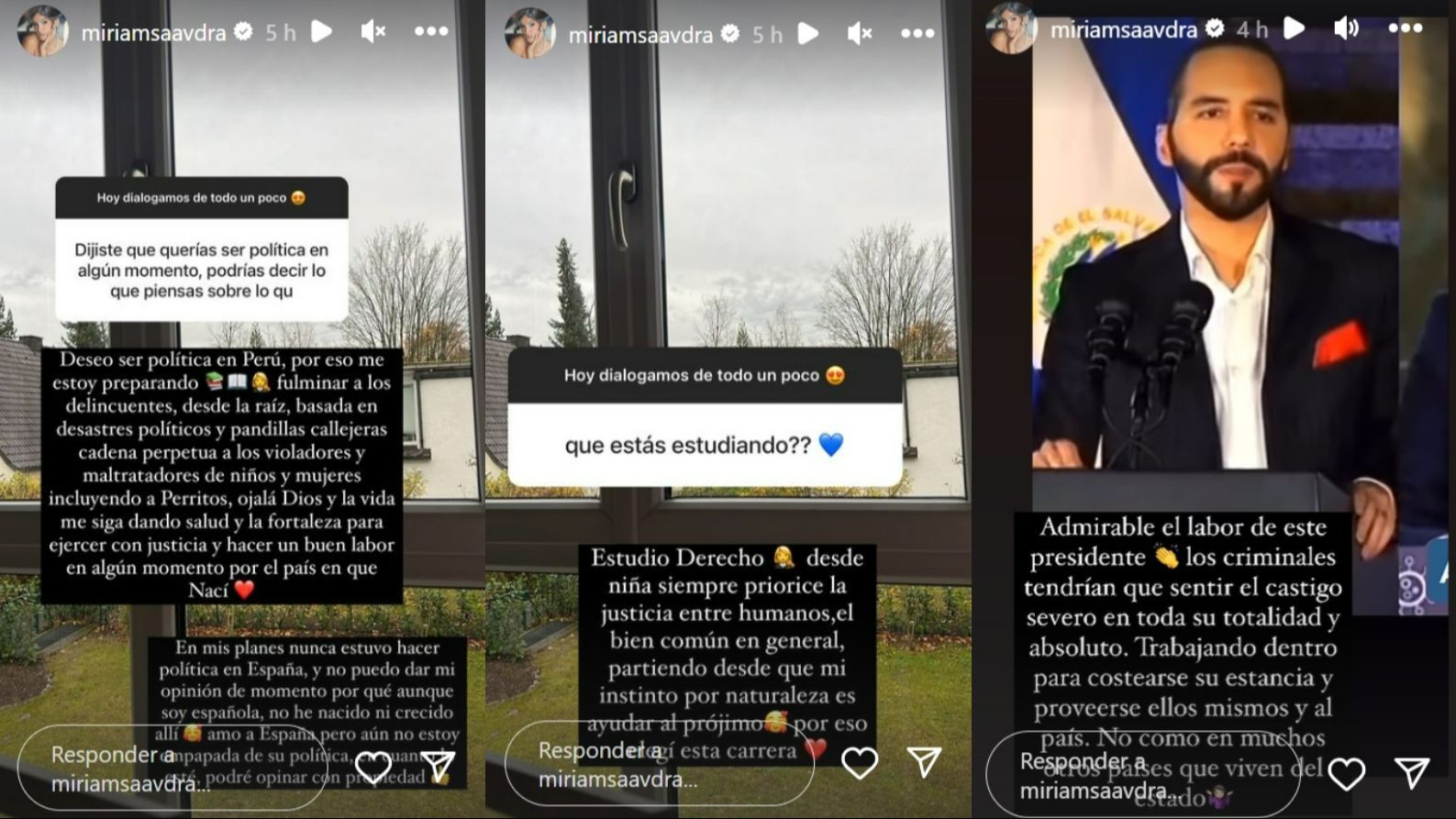 Miriam Saavedra habla de su deseo de entrar en política