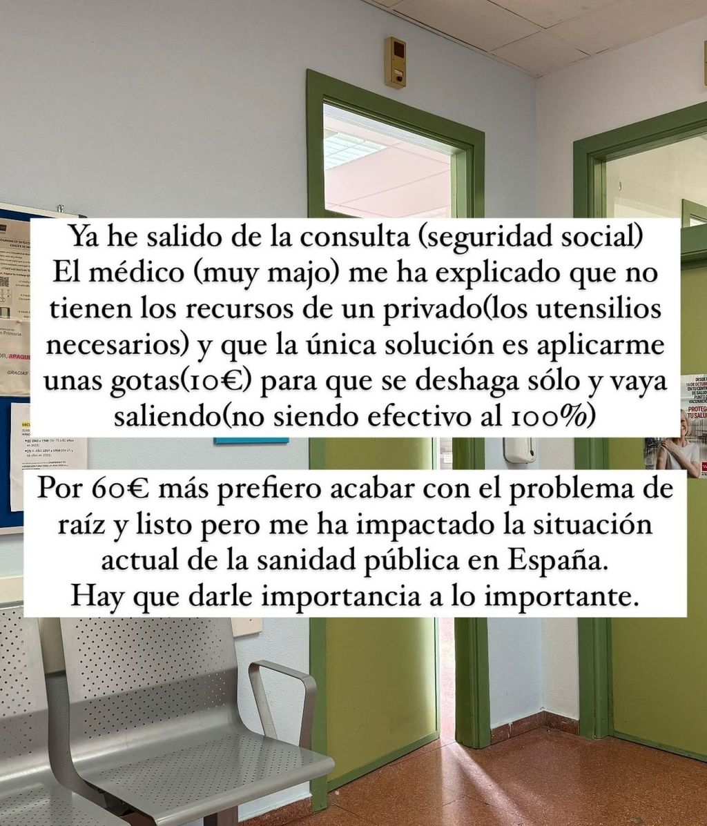 Sofía Suescun acude a la Sanidad Pública para revisar su oído