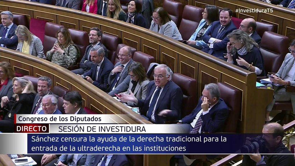 La reacción de los diputados ante las palabras de Pedro Sánchez