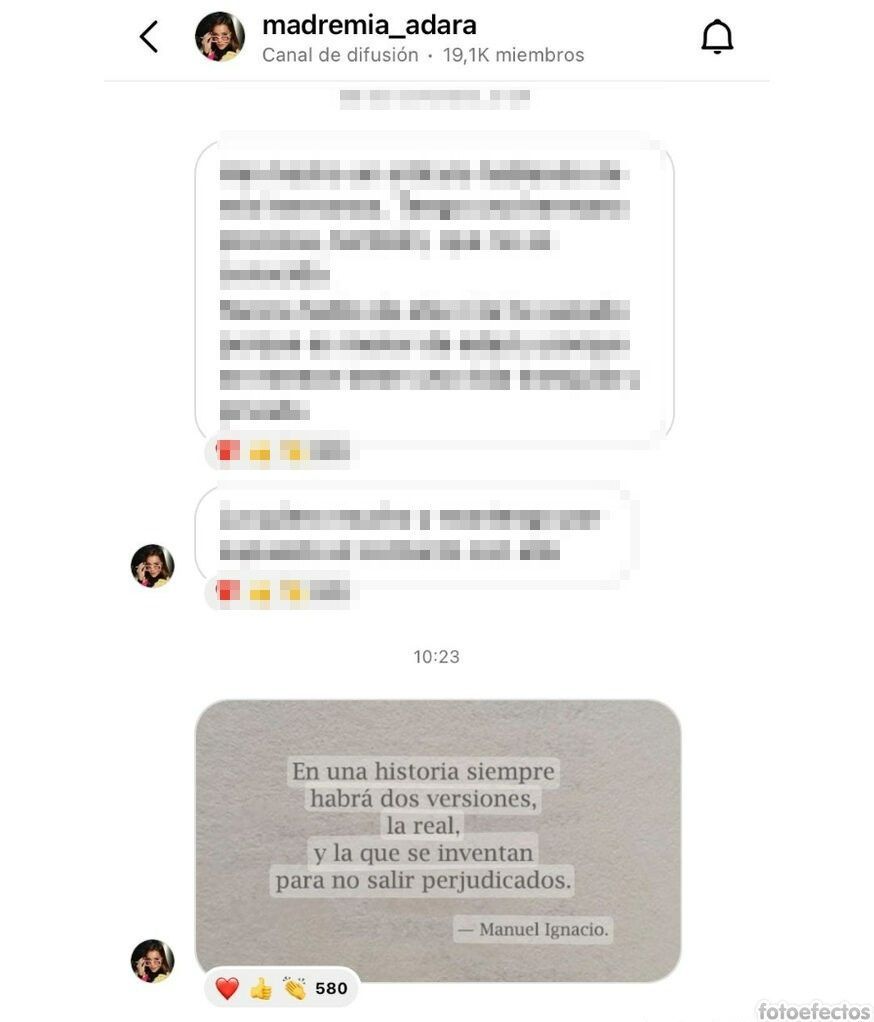 La reflexión de Adara Molinero en su canal de difusión