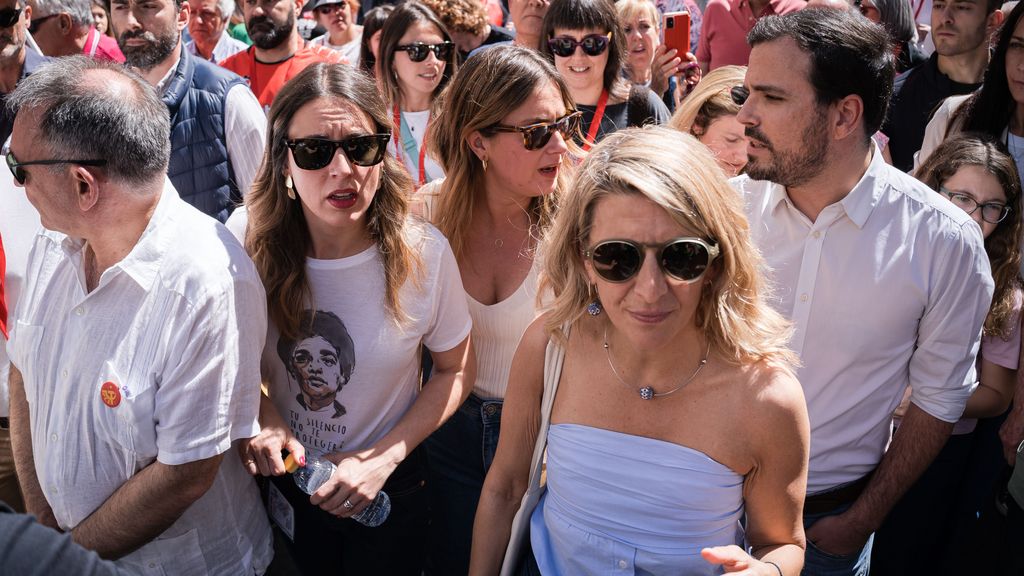 Irene Montero y Yolanda Díaz en la manifestación del Primero de Mayo en Madrid