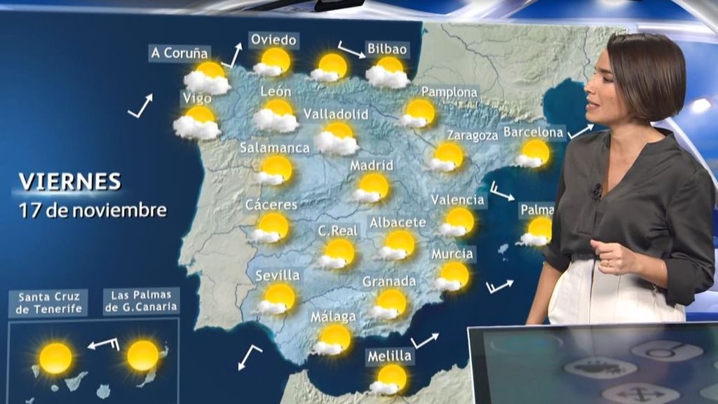 El tiempo anticiclónico continúa el viernes en la mayor parte de España