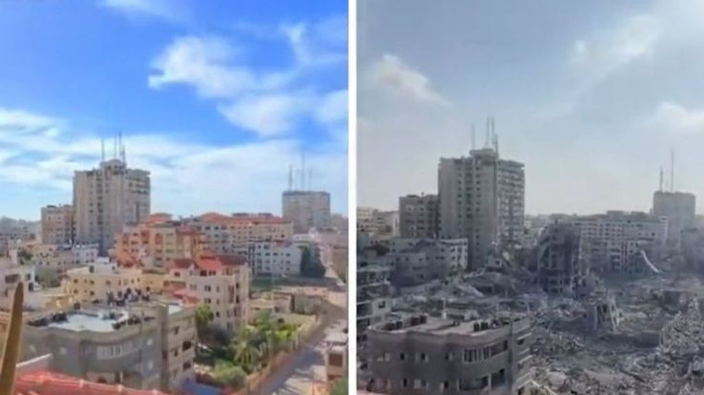 El antes y después de Gaza tras sufrir los bombardeos israelíes