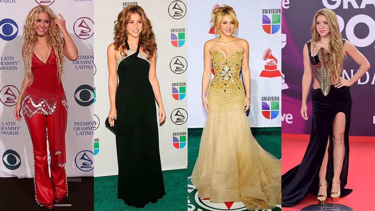 Shakira en diferentes alfombras rojas de los Grammy Latinos