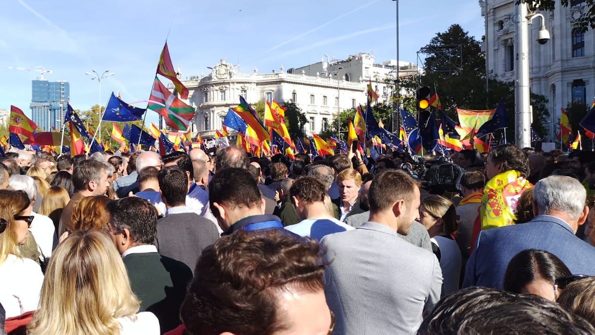 Manifestación en Cibeles contra la ley de amnistía