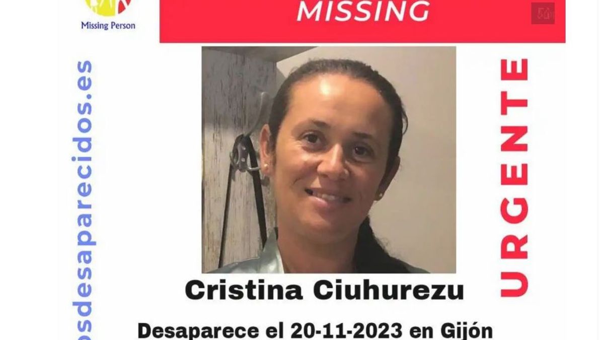 Cristina Ciuhurezu, de 37 años, desapareció este lunes en Gijón.