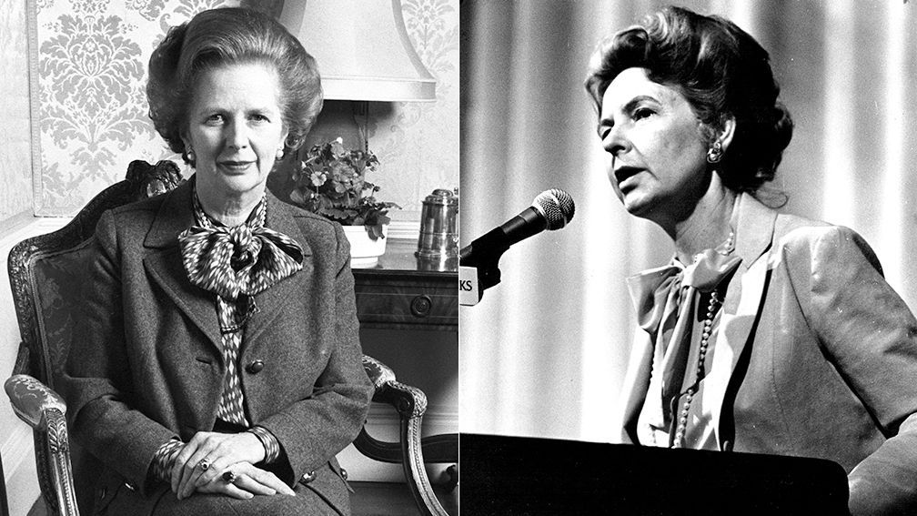 Margaret Thatcher y Phyllis Schlafly en los años 80