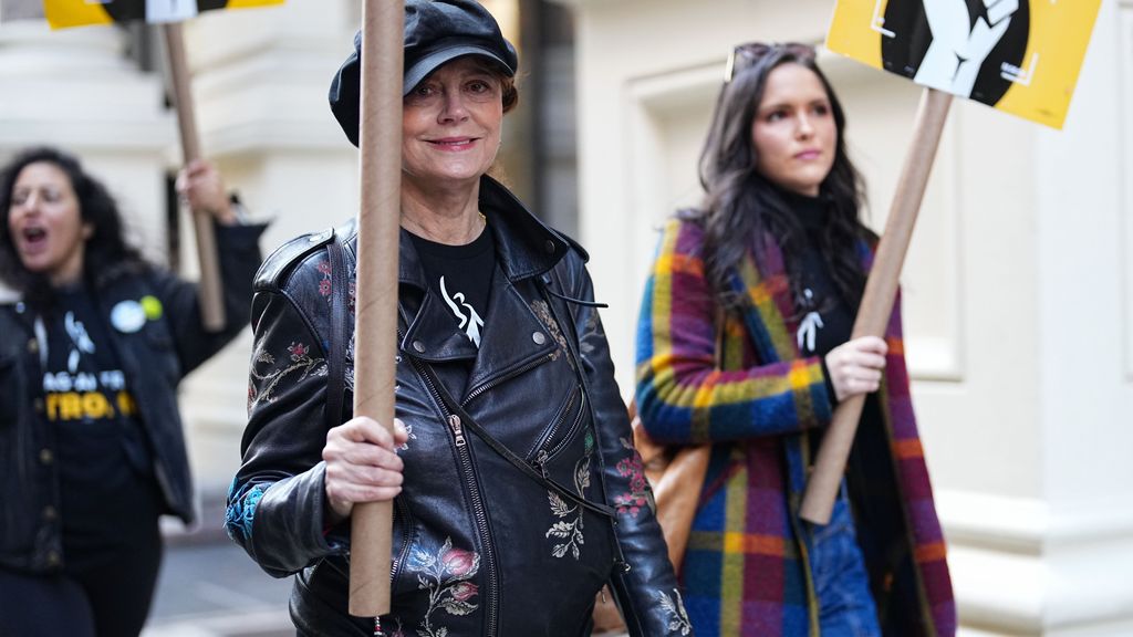Susan Sarandon, en una manifestación en noviembre de 2023