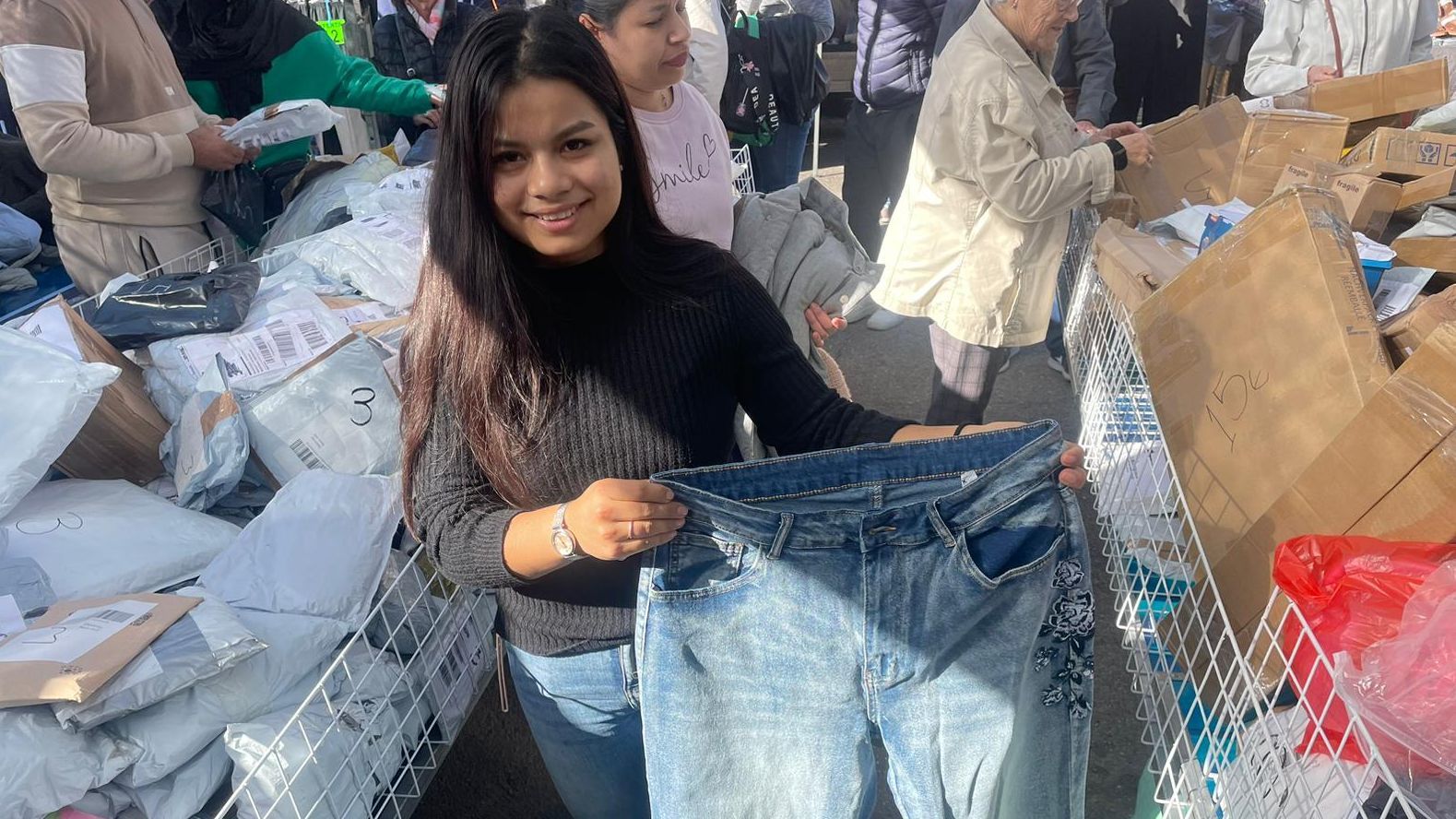 Fátima con los vaqueros XL