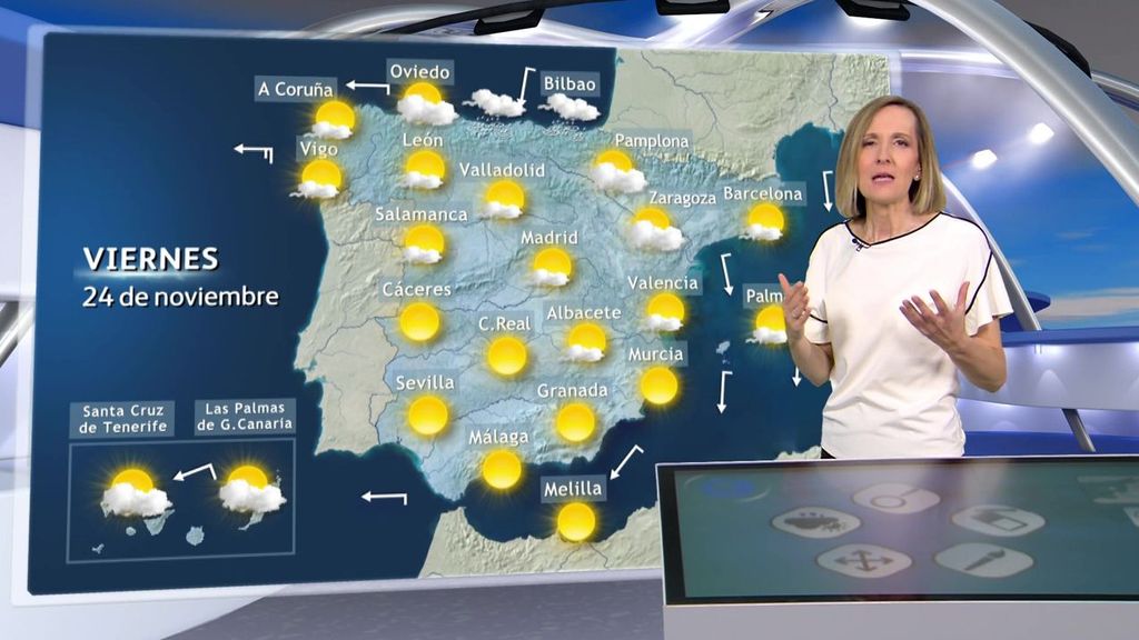 Rosalía Fernández nos acerca la previsión meteorológica para este viernes 24 de noviembre