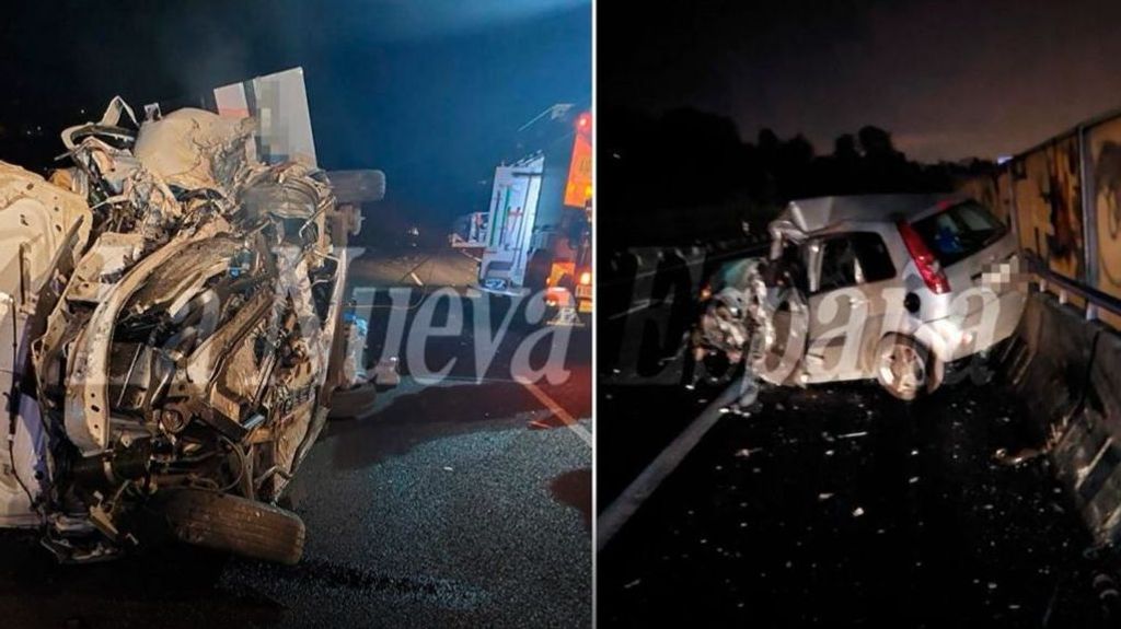 Dos muertos en un accidente de una furgoneta kamikaze que chocó contra un coche en la autovía Oviedo-Gijón