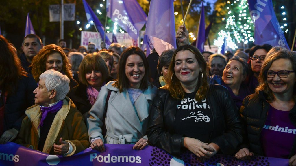 Irene Montero, gran protagonista de la manifestación alternativa del 25-N