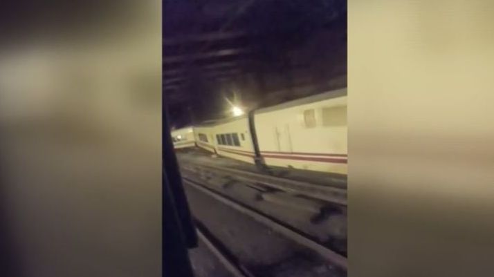 Descarrilamiento del tren en las vías de Atocha