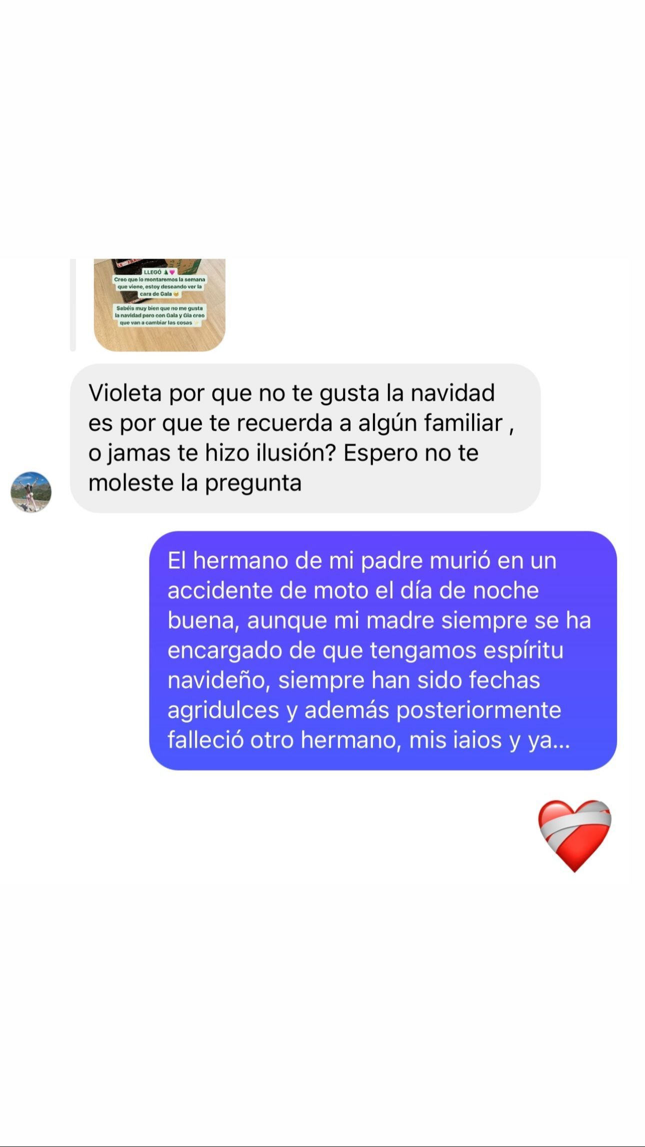 Violeta explica los duros episodios familiares que vivió en Navidad