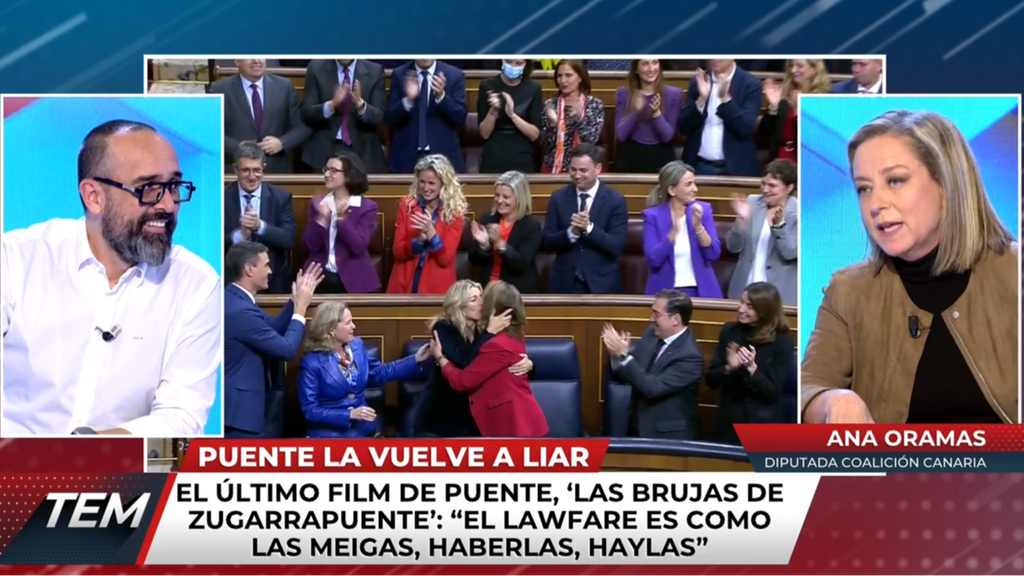 El lapsus de Ana Oramas, diputada de Coalición Canaria, tras ser preguntada si su partido votó a favor de la investidura: "No"