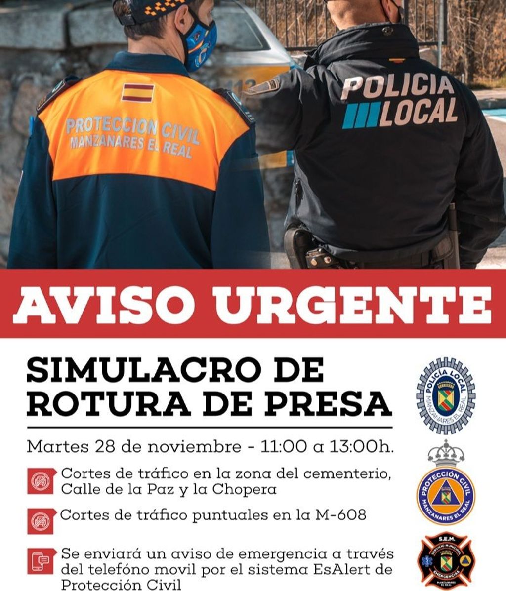 Simulacro rotura presa Navacerrada