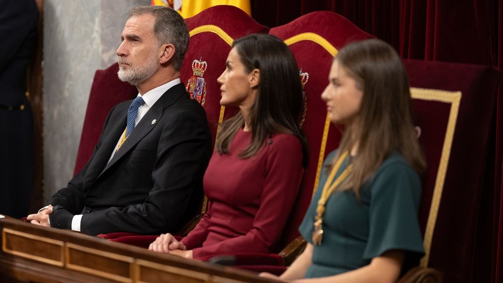 Los Reyes y la princesa Leonor en la sesión de apertura de la XV Legislatura