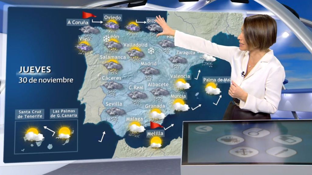 Varios frentes traerán lluvias generalizadas mañana a gran parte de España
