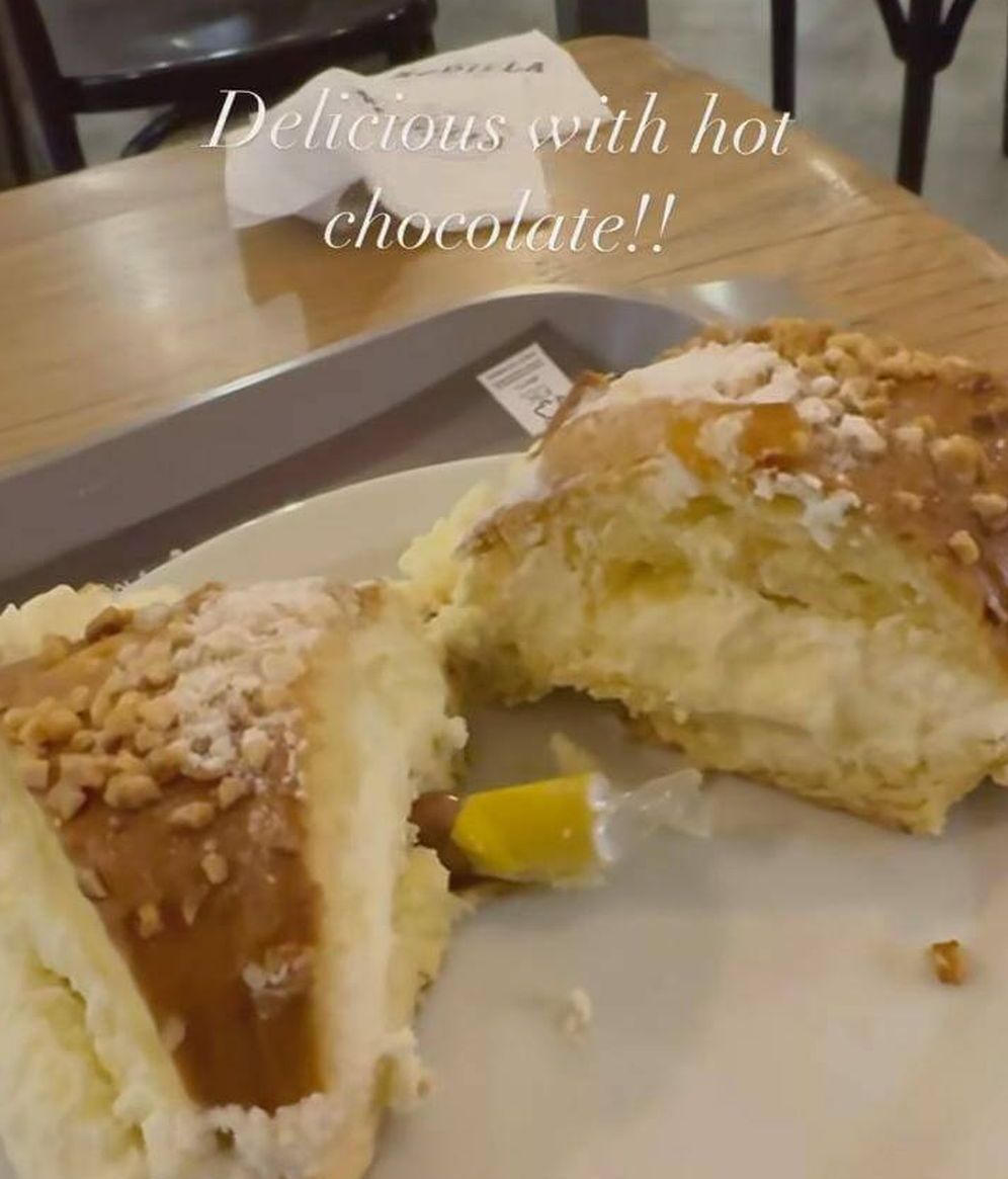 Elsa Pataky disfruta de un roscón de Reyes antes de volver a Australia
