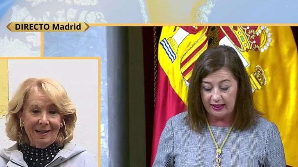 Esperanza Aguirre cargan contra Armengol tras su discurso "sectario": "Fue algo realmente lamentable"