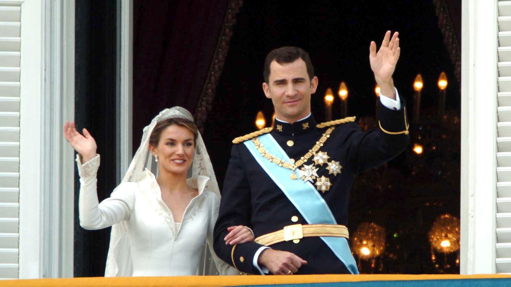 Los reyes el día de su boda