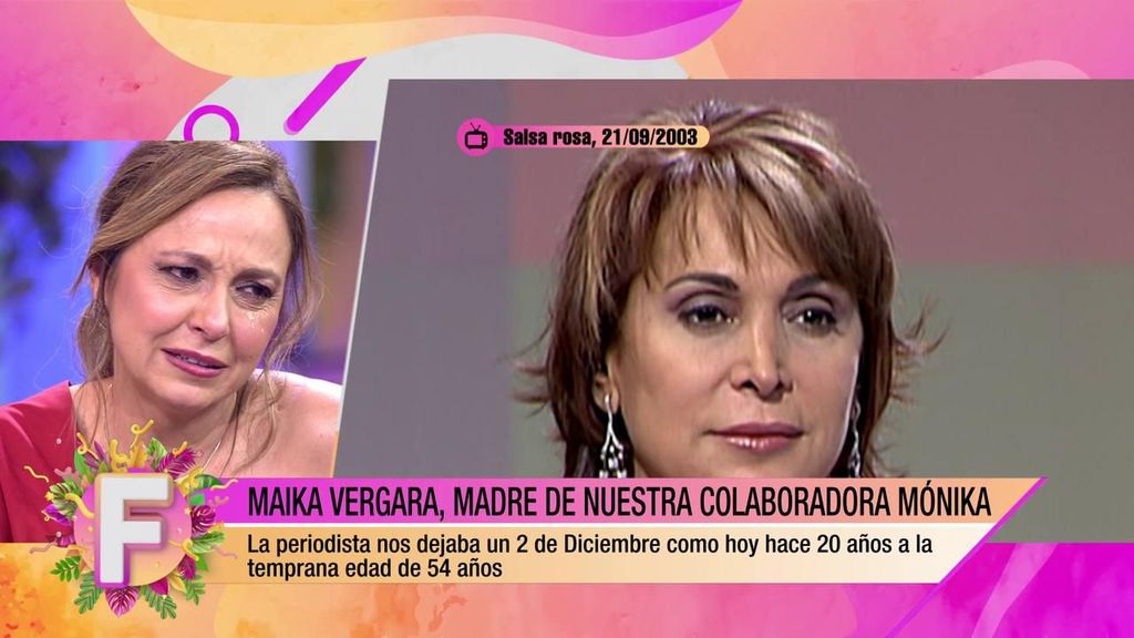 Mónika Vergara llora desconsolada en el 20º aniversario de la muerte de su madre