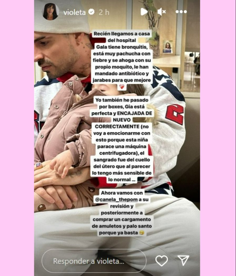 Violeta actualiza su estado de salud y el de su primogénita