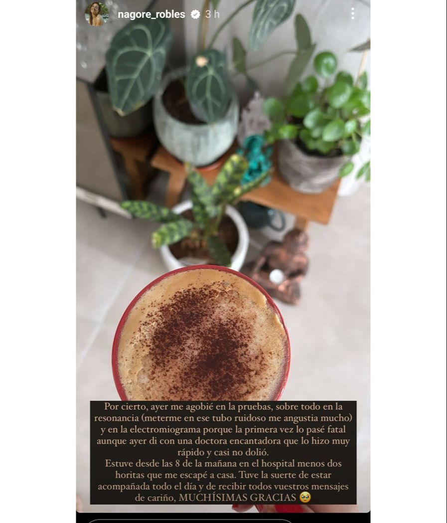 Nagore Robles cuenta cómo ha ido el resultado de su electromiograma