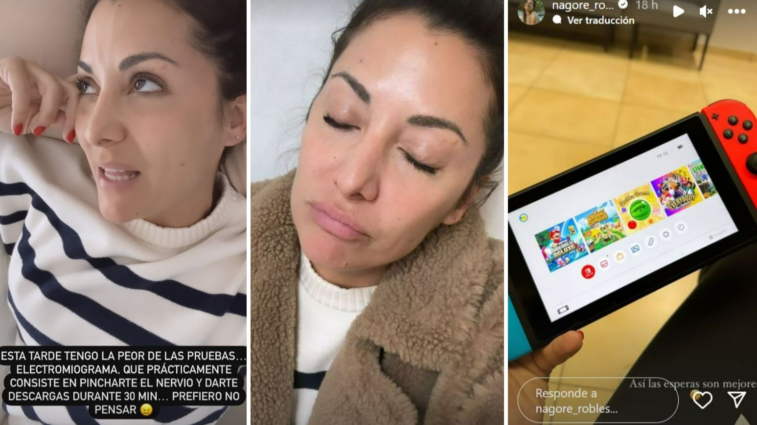 Nagore Robles habla de cómo está y espera la prueba de electromiograma a la que se va a someter