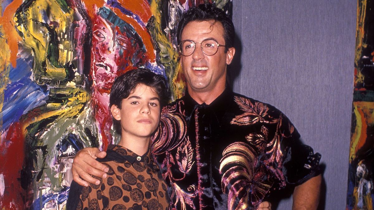 Sylvester Stallone y su hijo Sage en 1990