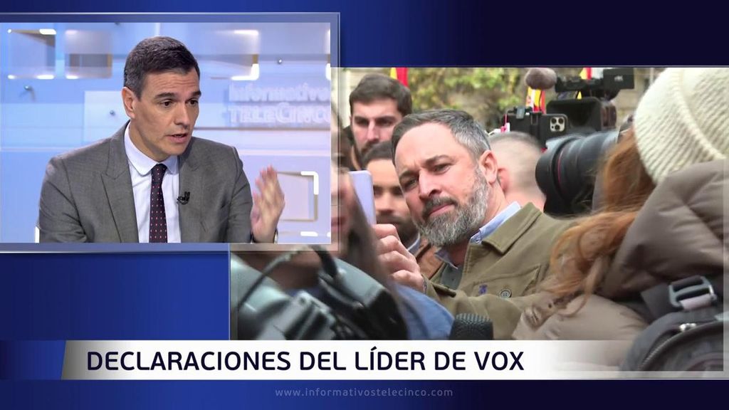 Pedro Sánchez exige una condena firme a las palabras de Abascal