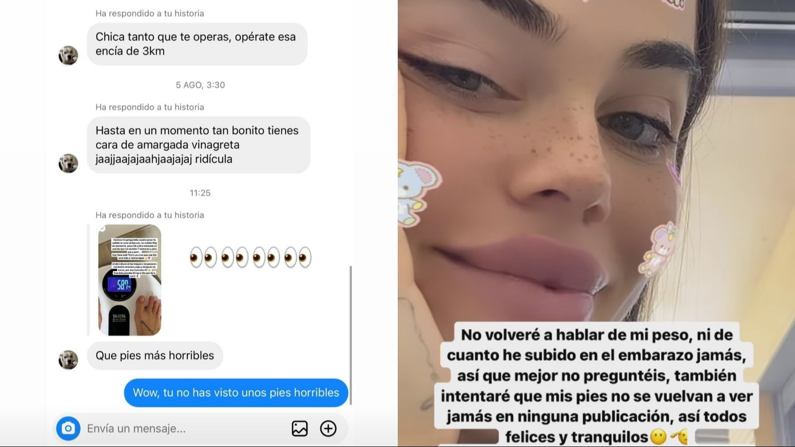 Violeta responde a las críticas tras hablar de los kilos que ha cogido