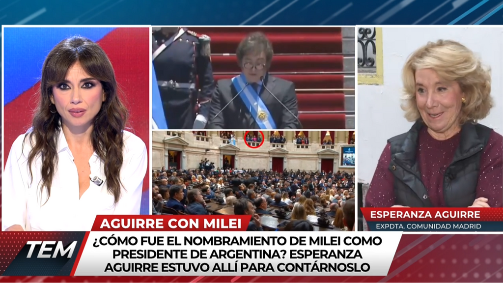 Esperanza Aguirre cuenta lo que hizo para acudir al nombramiento de Javier Milei: "Decidí cambiar a 'business' el billete de ida y 'me quedé tiesa'"