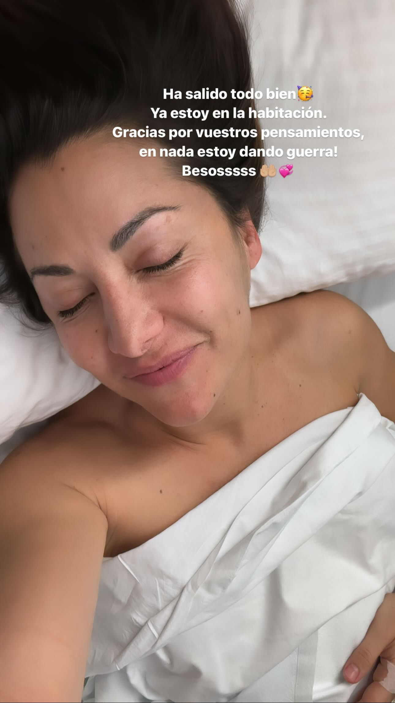 Nagore Robles, tras salir de quirófano