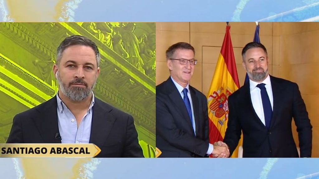 La entrevista de Santiago Abascal hablando sobre Sánchez y Feijóo