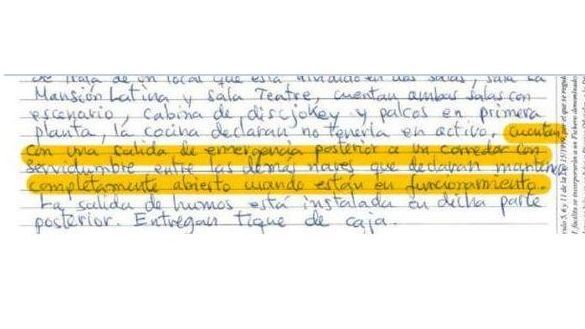 El acta de inspección