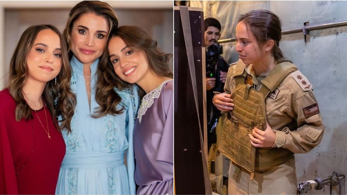 La reina Rania y sus dos hijas