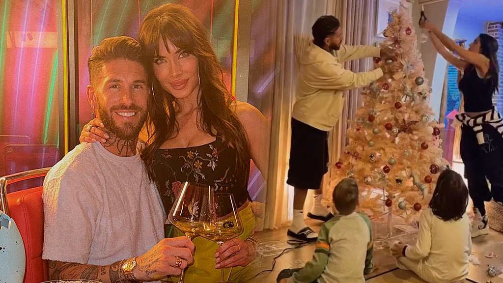 Pilar Rubio y Sergio Ramos reaparecen juntos montando el árbol de Navidad junto a sus cuatro hijos