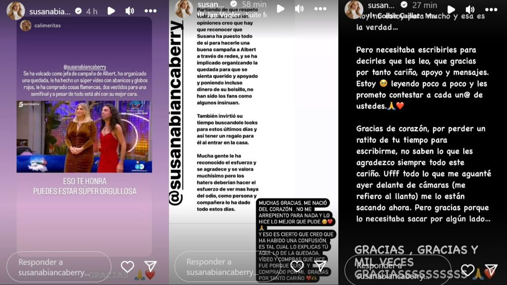 Susana Bianca se pronuncia sobre la decisión de Albert y sus sentimientos